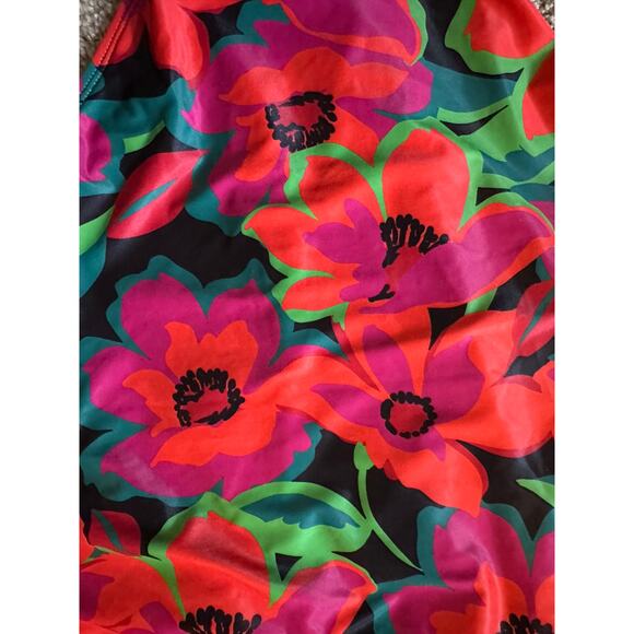 Sanctuary Tropical Floral V-Wire Swimsuit Size M Vacation Beachwear Dopamine - Picture 3 of 5